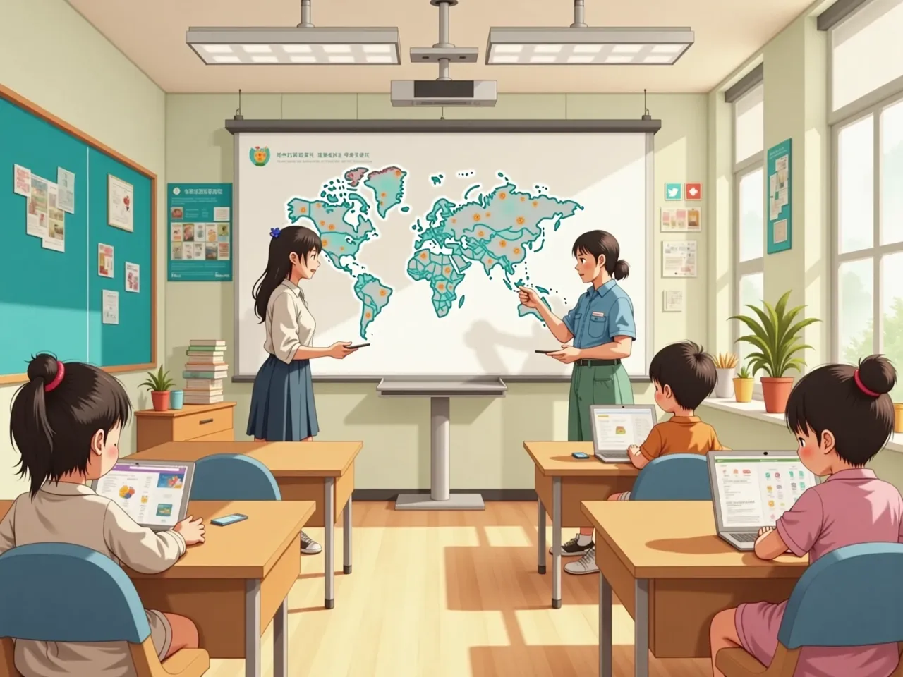 快樂國小學生運用數位設備參與創意與雙語學習活動